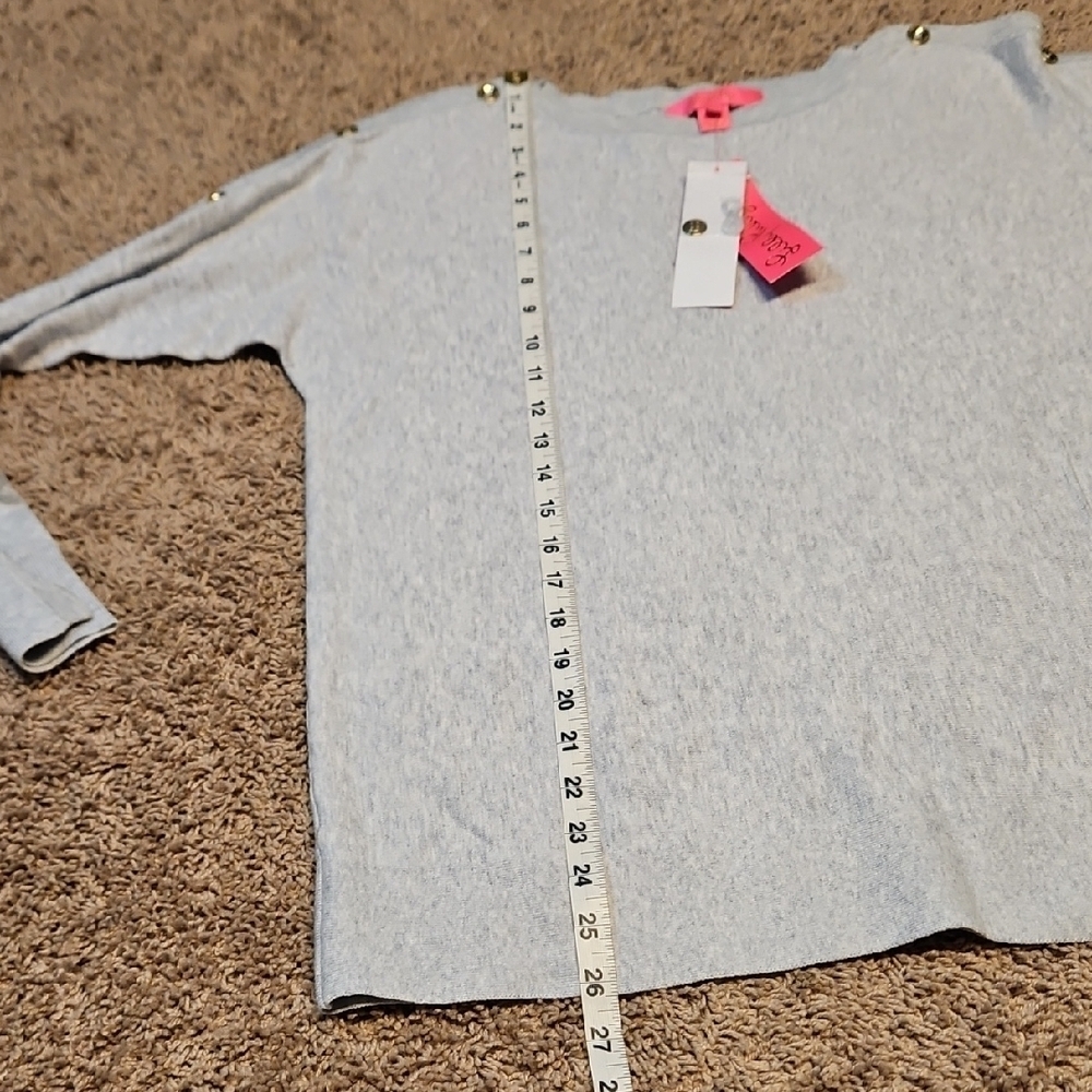 Lilly Pulitzer Milton Coolmax Sweater In Heathered Seaside Gray - Picture 10 of 10